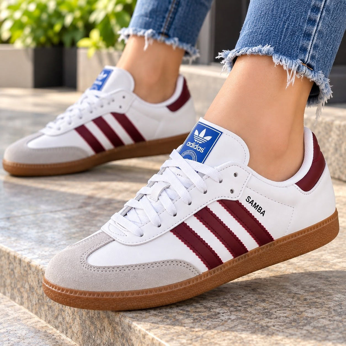 Adidas Samba Branco Bordeaux